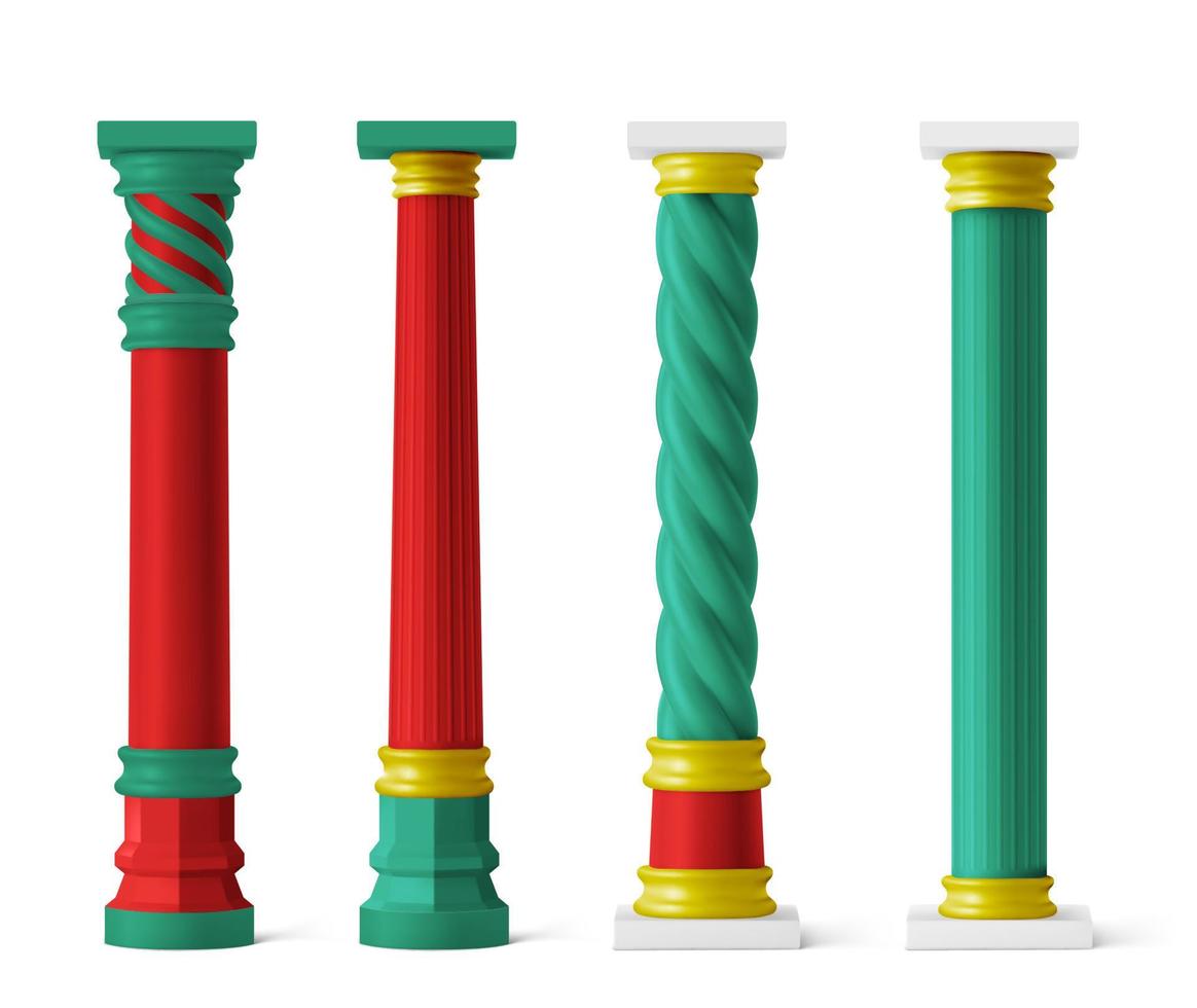 Chinese pillars for pagoda and gazebo vector