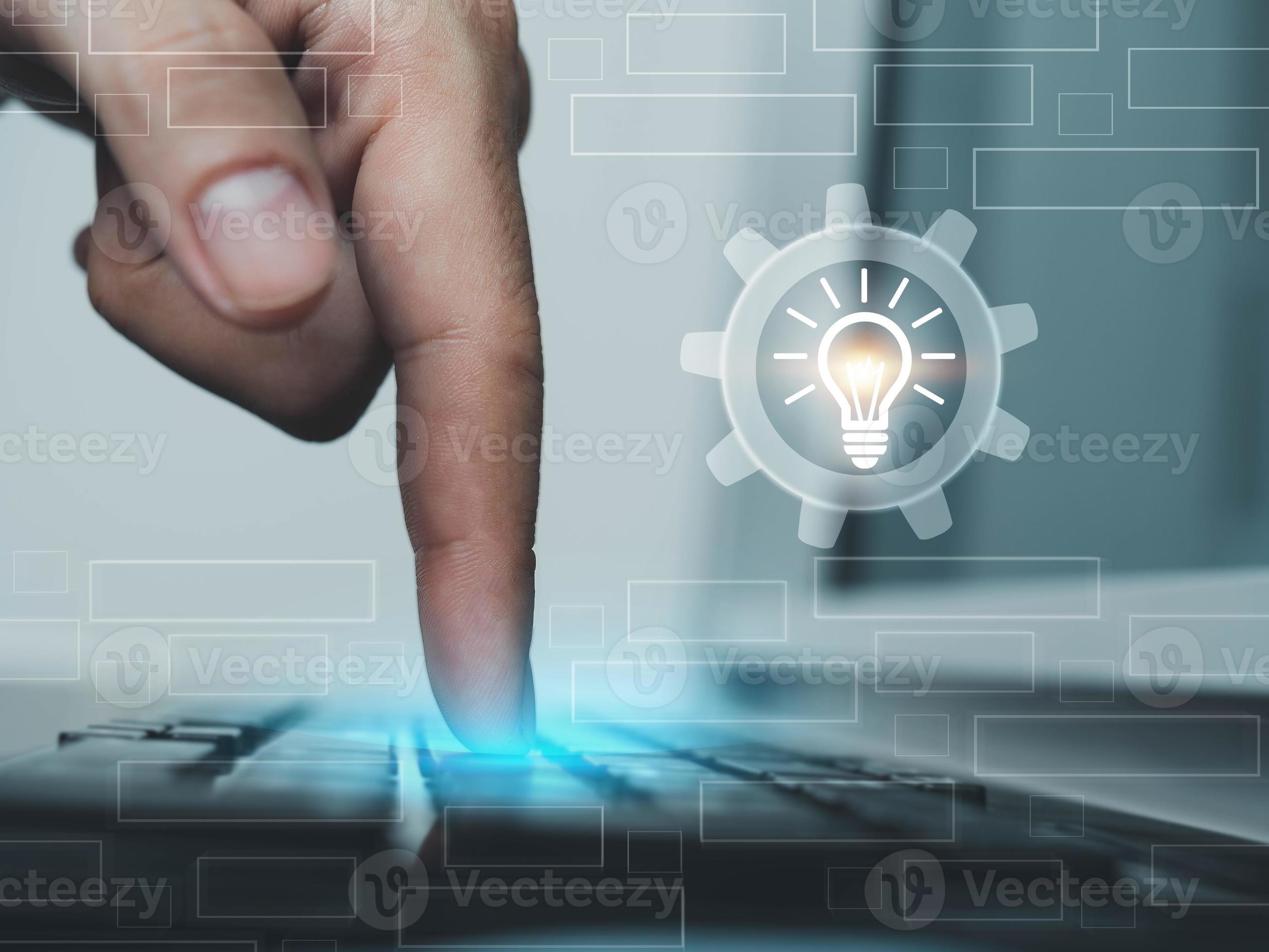 pointing finger hand click keyboard computer notebook laptop technology