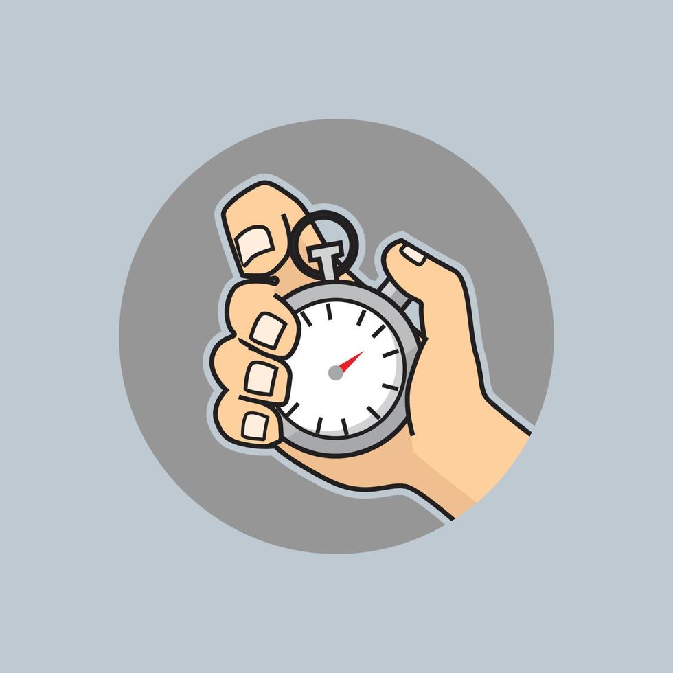 Clock time stopwatch work deadline in vector cartoon illustration