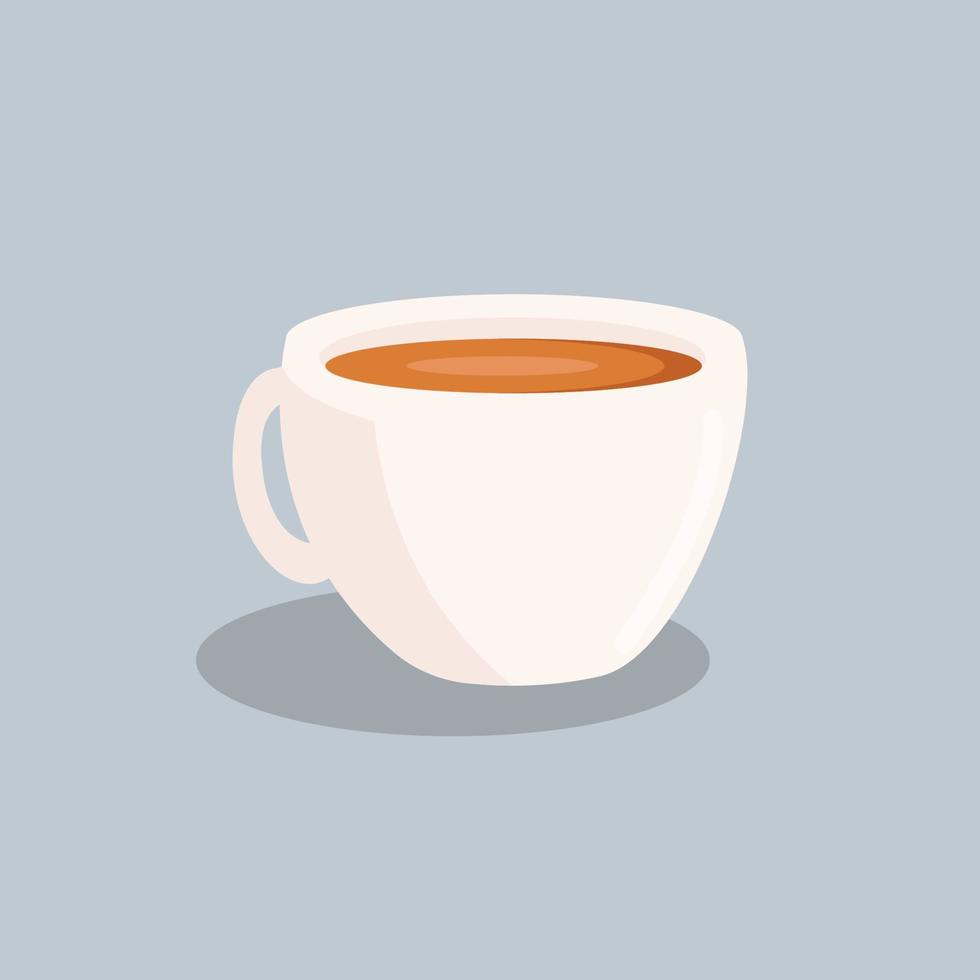 taza de té de café en diseño de ilustración de vector plano
