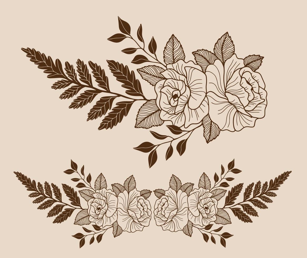 Vector Hand drawing of decorative ornament flower