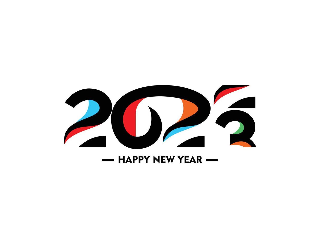 2023 Happy New Year Text Typography Design Element flyer, banner design. vector