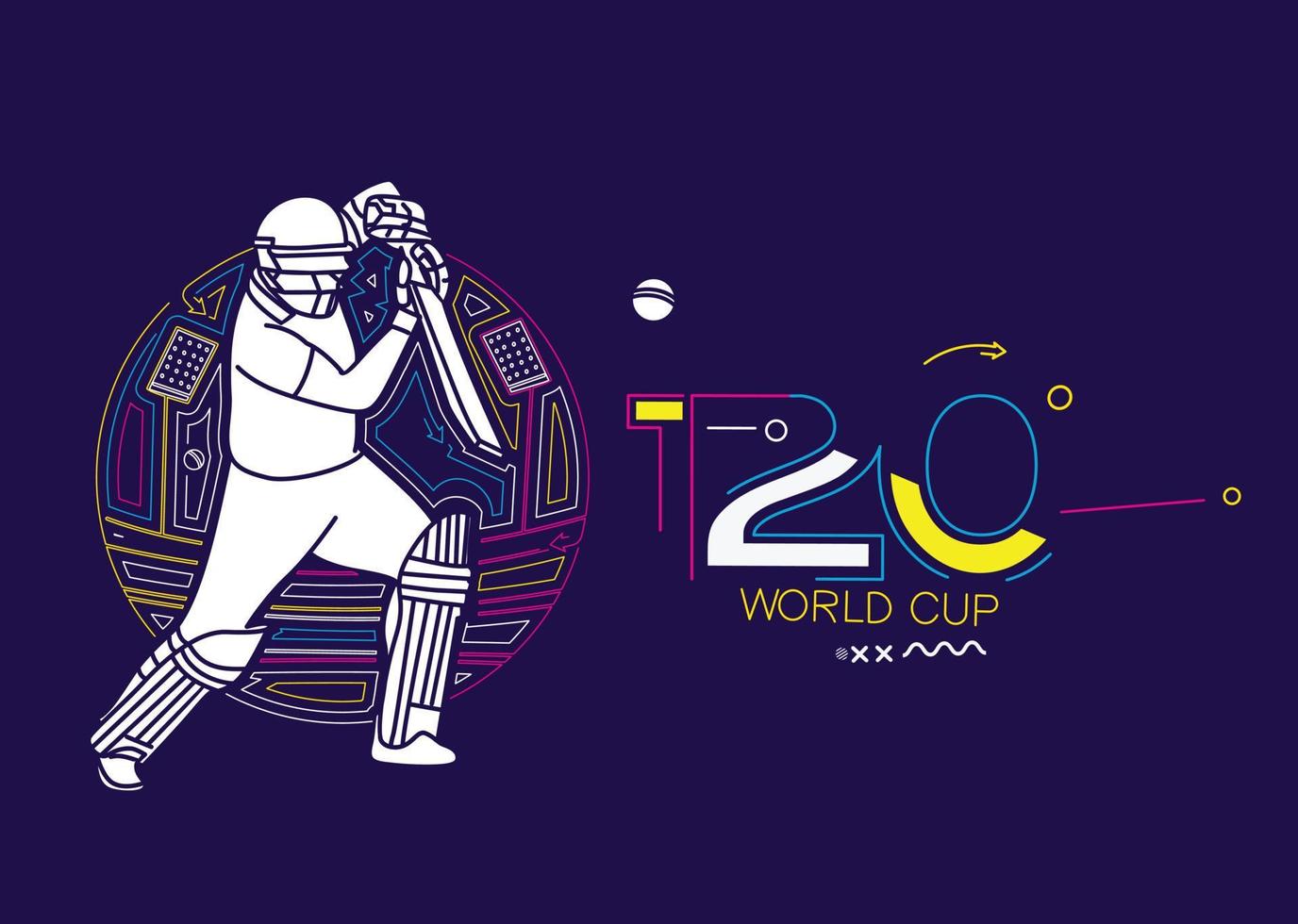 T20 world cup cricket championship poster, flyer, template, brochure, decorated, banner design. vector
