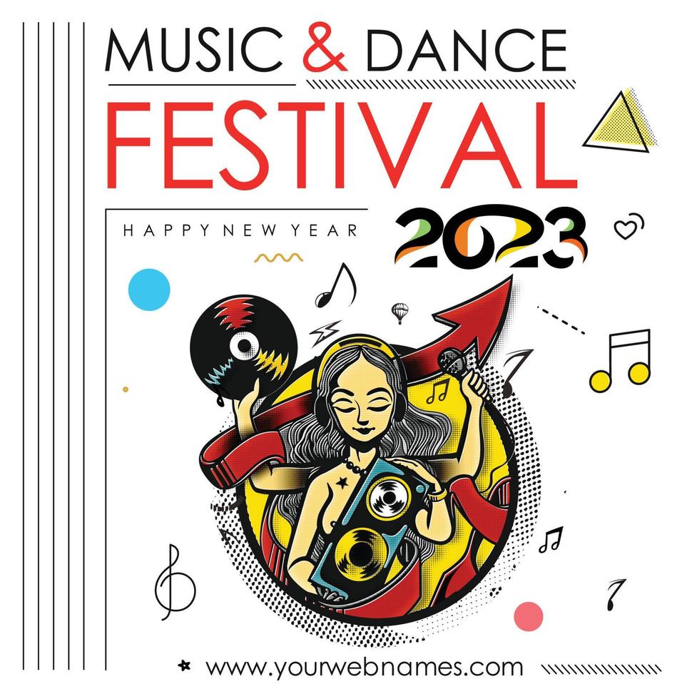 2023 Happy New Year Design Poster, template, brochure, decorated, flyer, banner design. vector