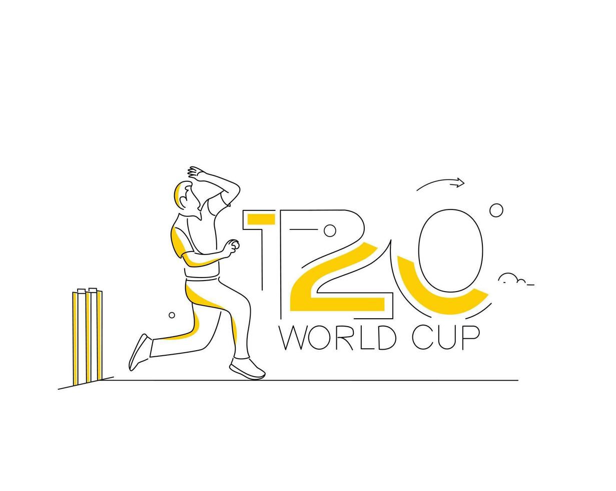 Afiche del campeonato mundial de cricket t20, plantilla, folleto, decorado, volante, diseño de banner. vector