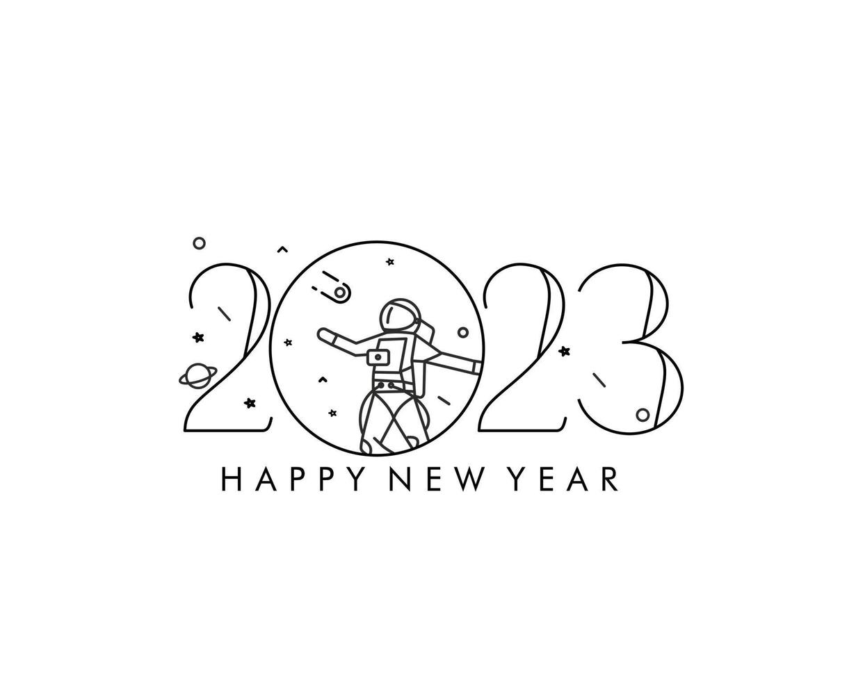 2023 Happy New Year Text Typography Design Poster, template, brochure, decorated, flyer, banner design. vector