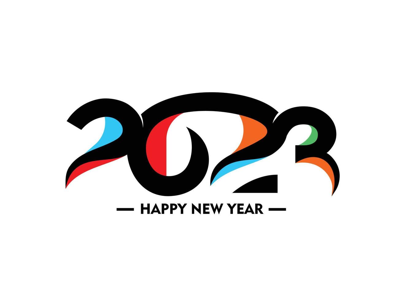 2023 Happy New Year Text Typography Design Element flyer, banner design. vector