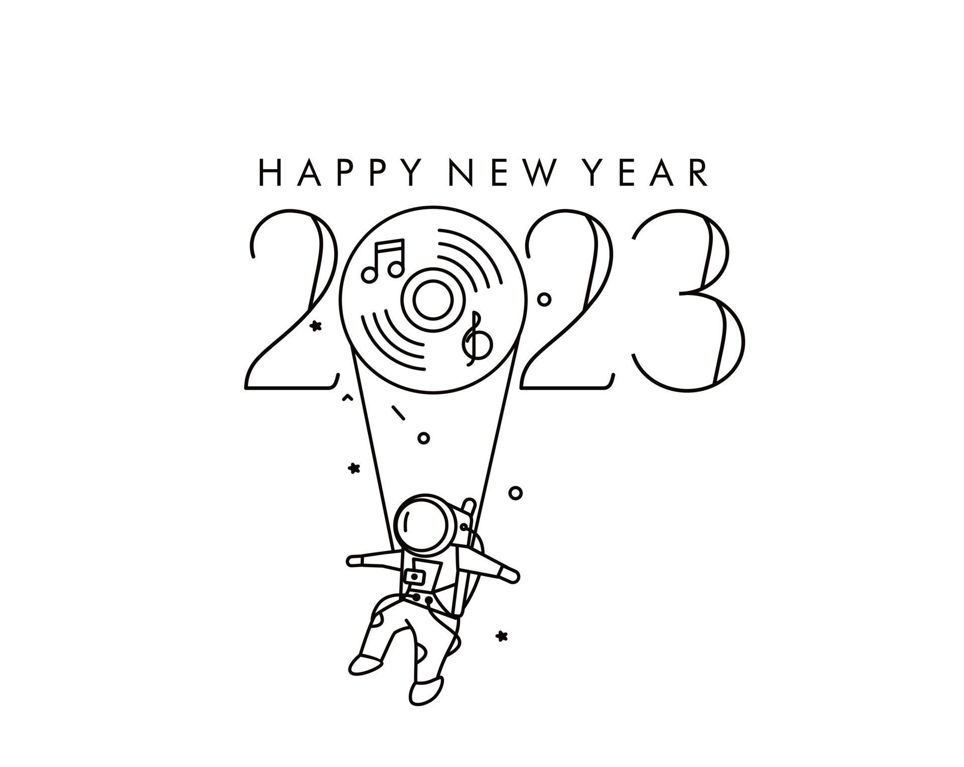 Happy New Year Celebration Text Drawing Drawing by Frank Ramspott - Pixels