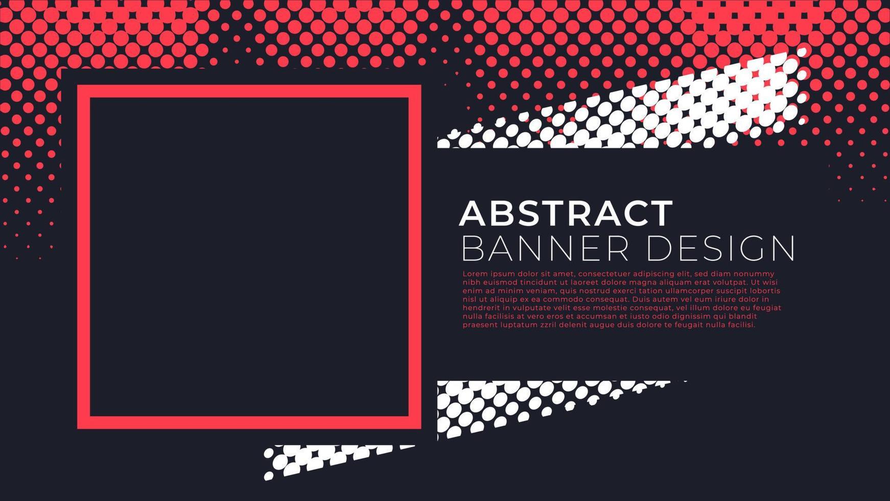 Halftone grunge banner design vector, concept of twotone background with photo frame and copy space for custom your content vector