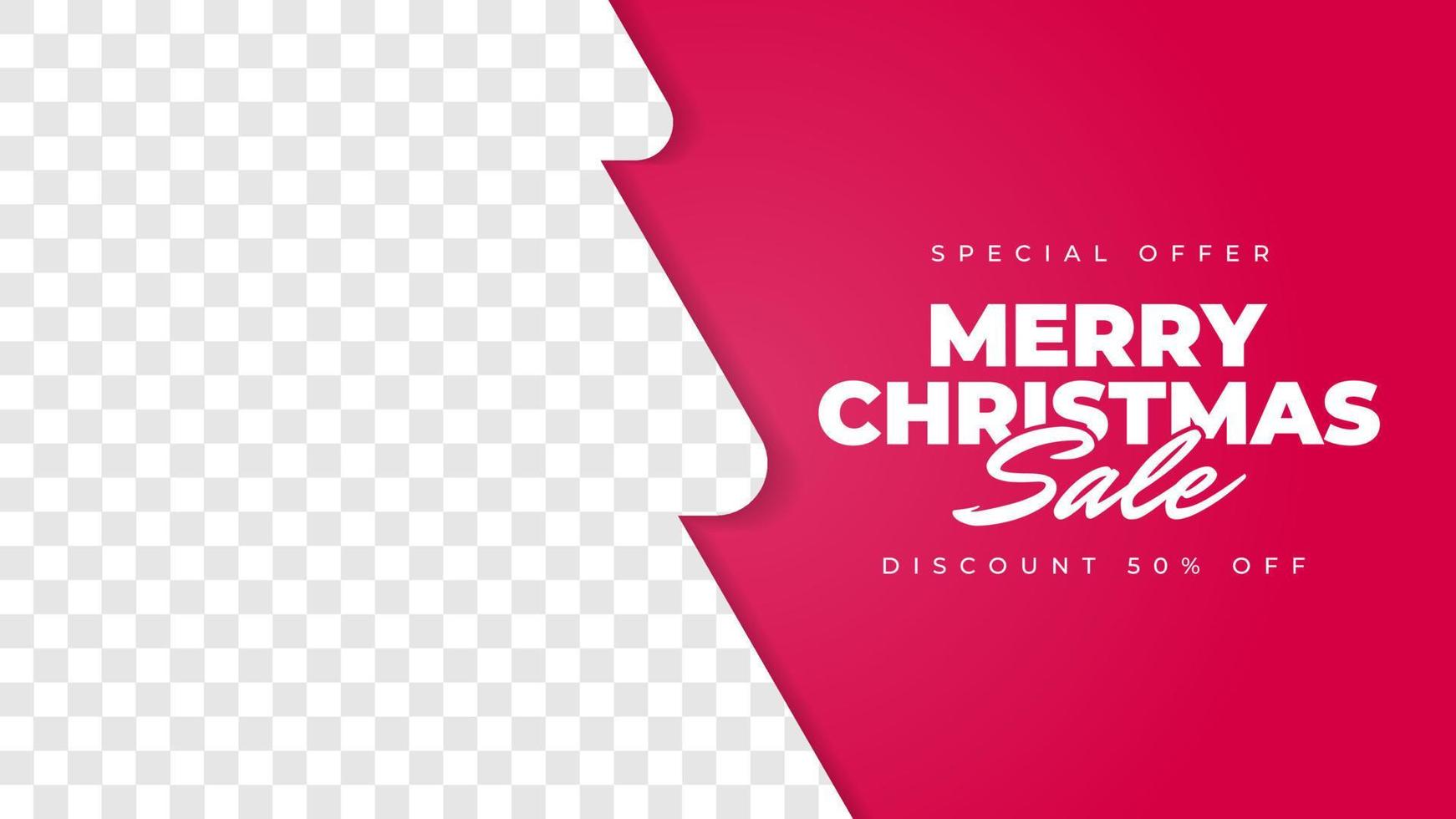Christmas sale banner vector, merry christmas background  illustration with empty space for media promotion vector
