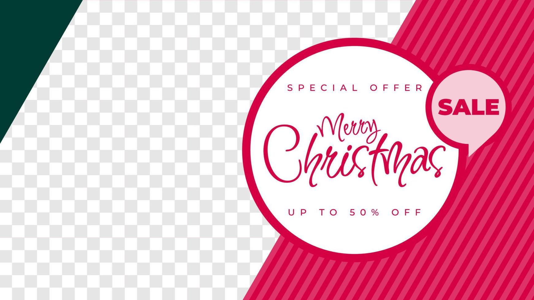 Christmas sale banner vector, merry christmas background  illustration with empty space for media promotion vector