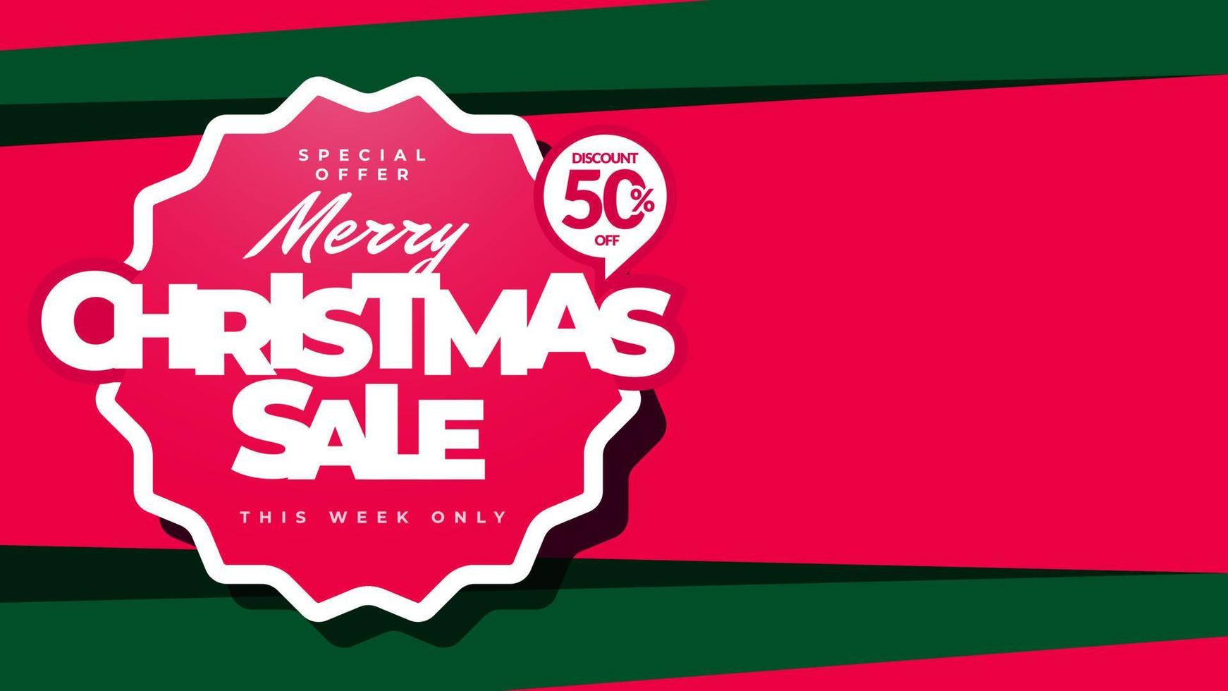 Christmas sale banner vector, merry christmas background  illustration with empty space for media promotion vector
