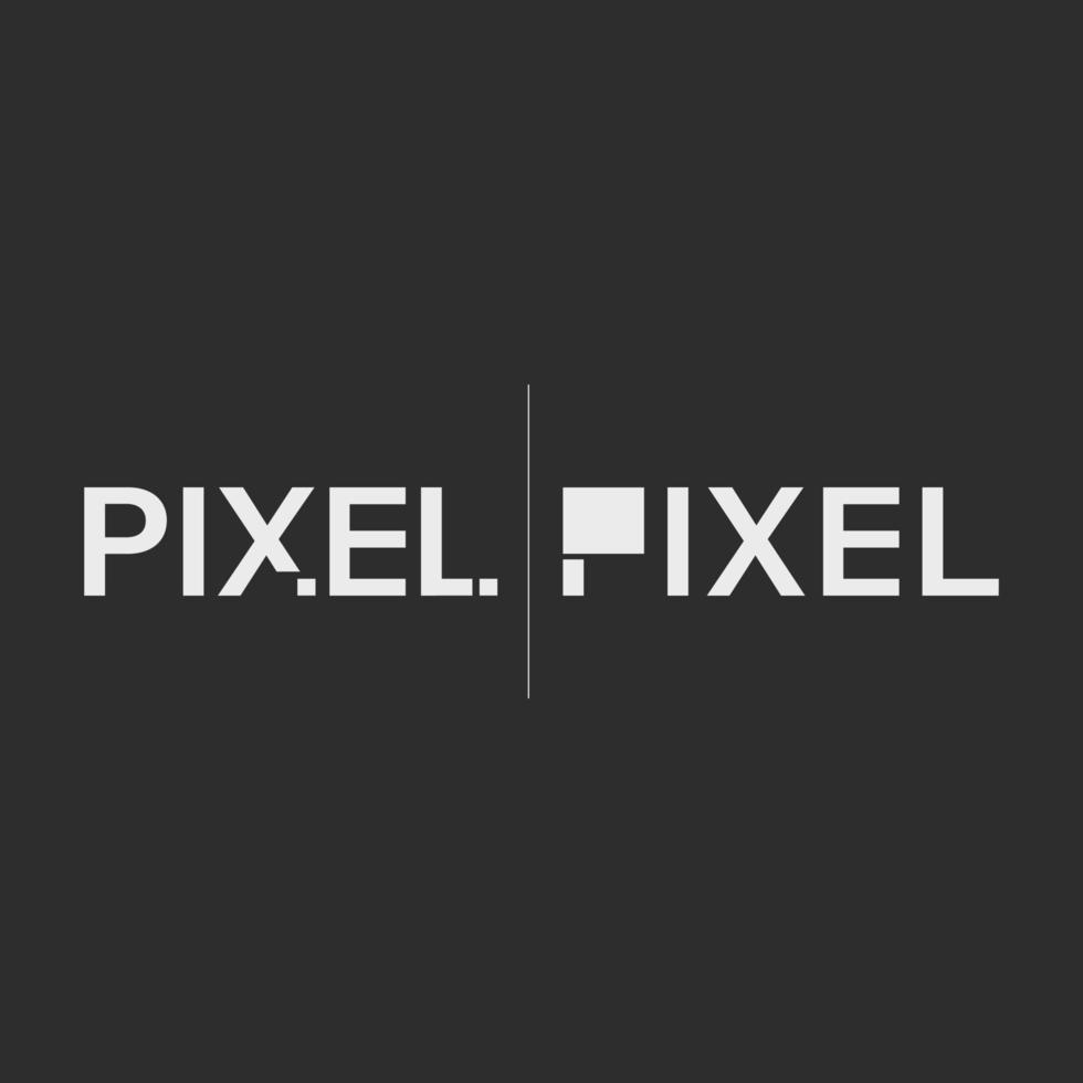 pixel logo on dark background vector