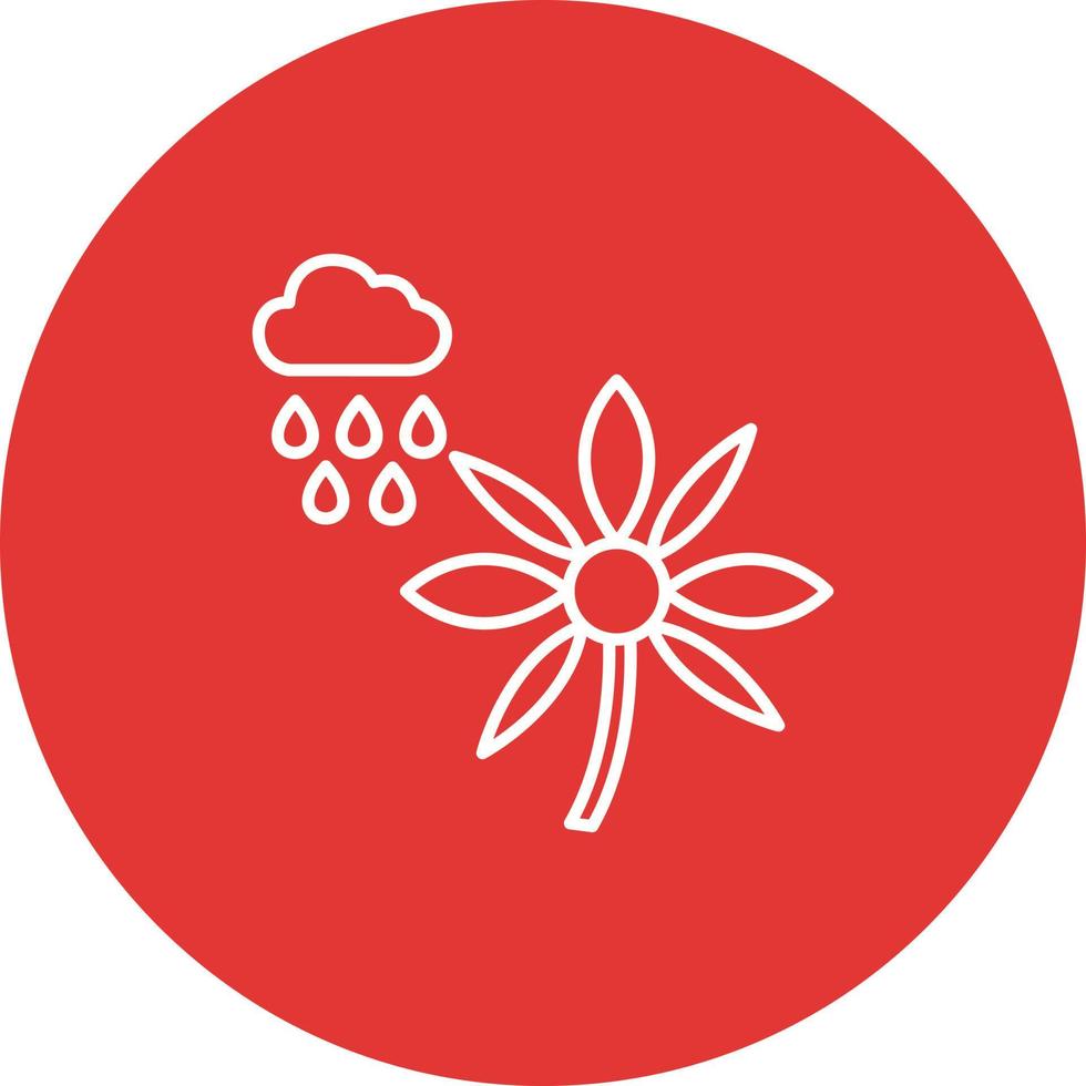 Flower with rain Vector Icon