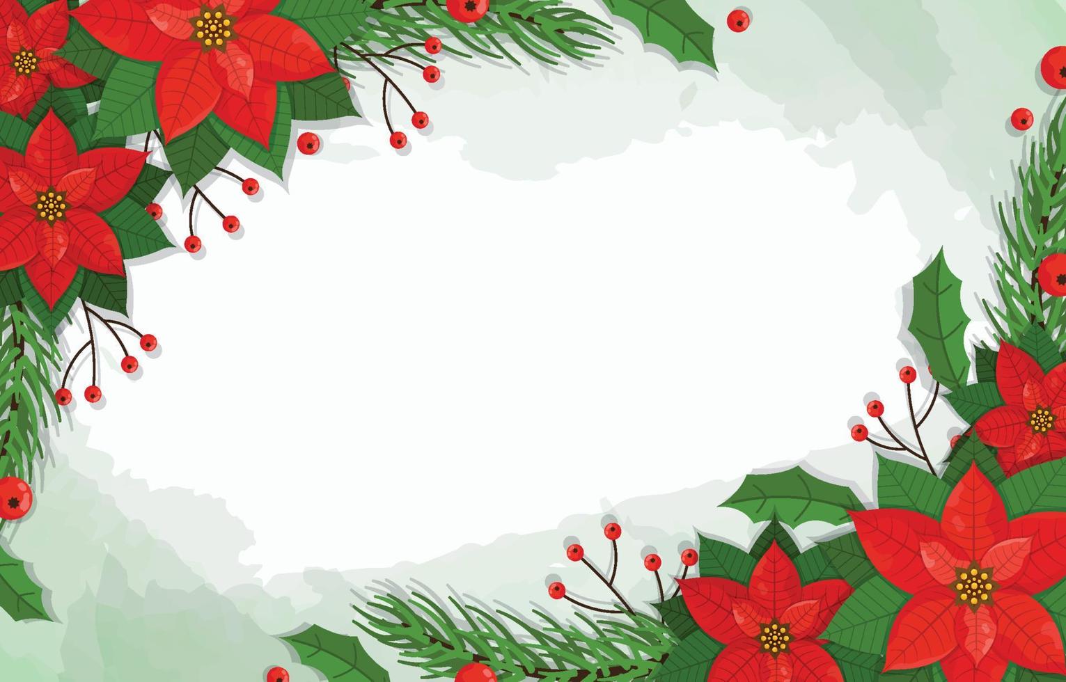 Christmas Poinsettia Floral Ornament Background vector
