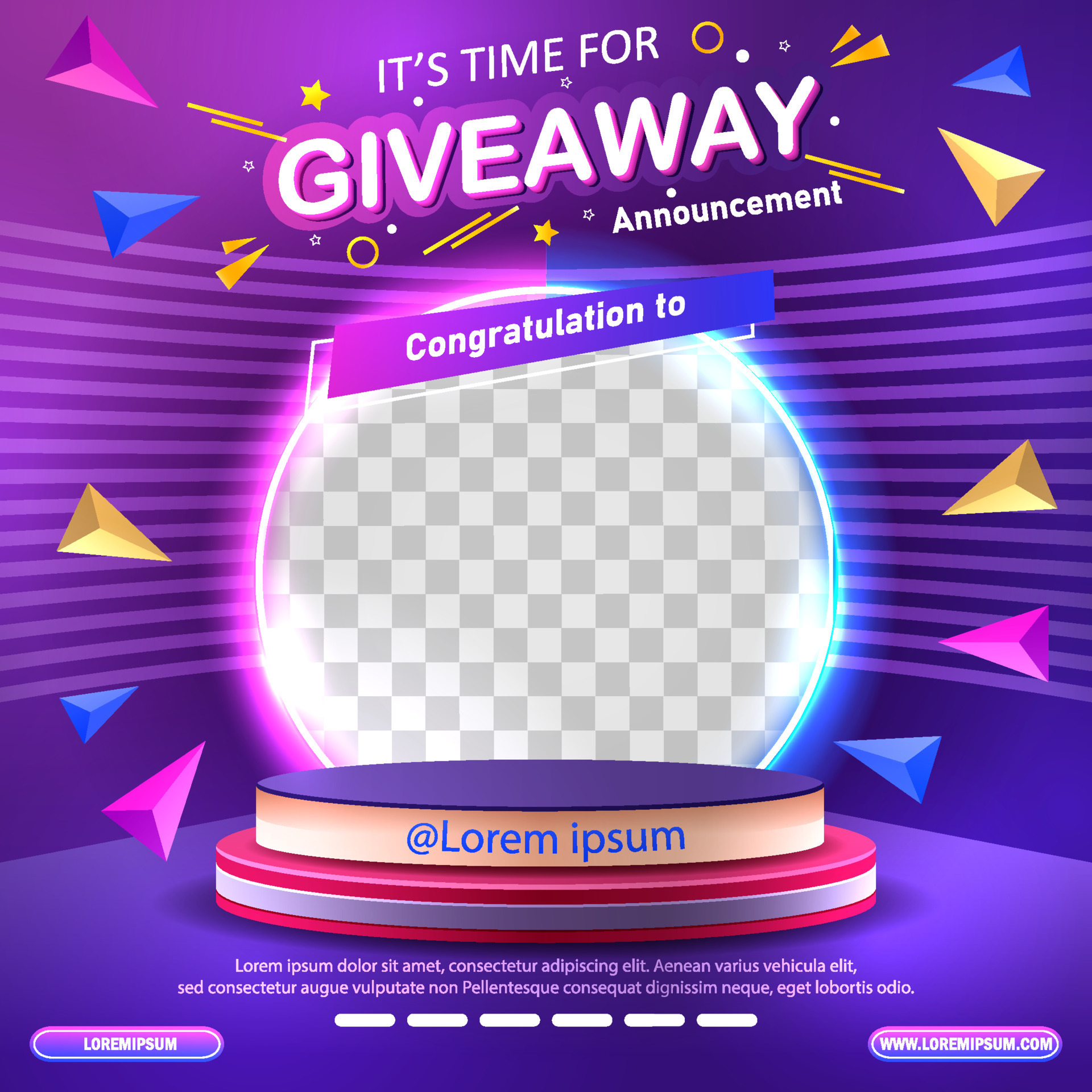 Giveaway Winner Announcement Social Media Post Template Vector lucky-draw-flyer-template-postermywall