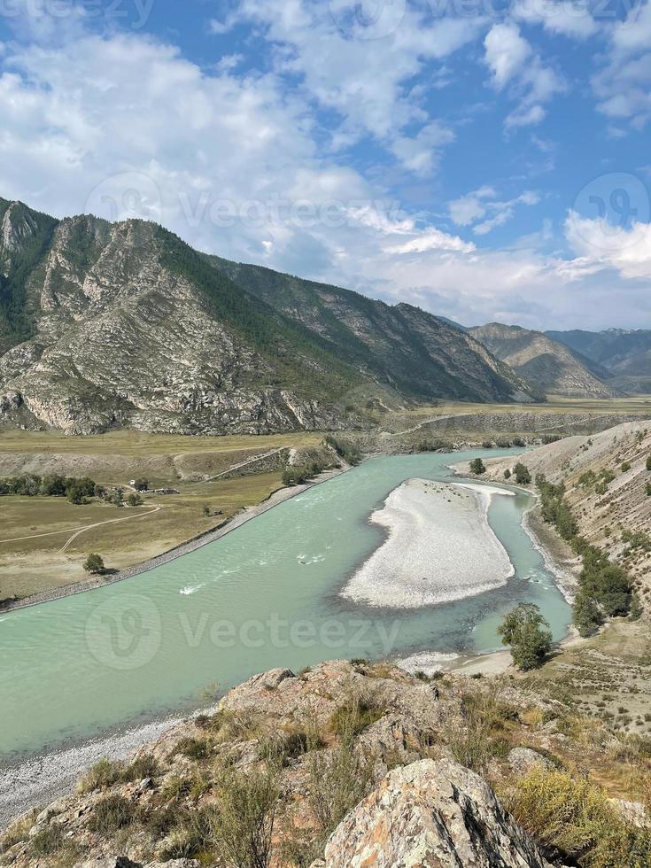 The confluence of the Katun and Chuya rivers, Altai, Russia photo