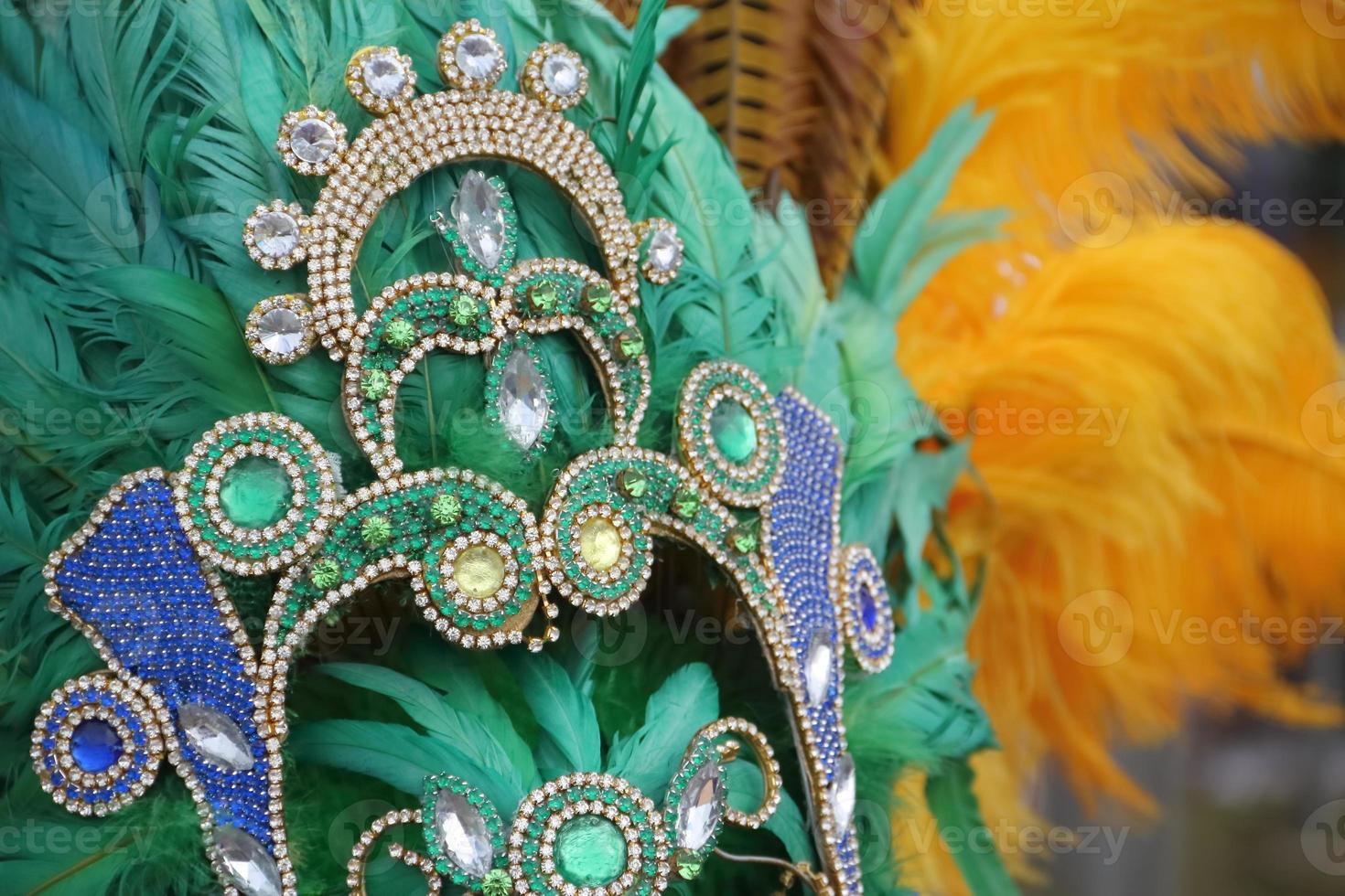 percussion instruments feathers and carnival embroidery photo