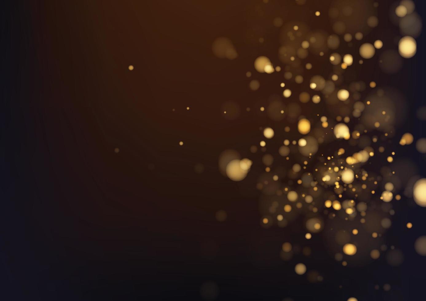 Gold glitter texture isolated with bokeh on background. Particles color Celebratory. Golden explosion of confetti Design. Vector illustration