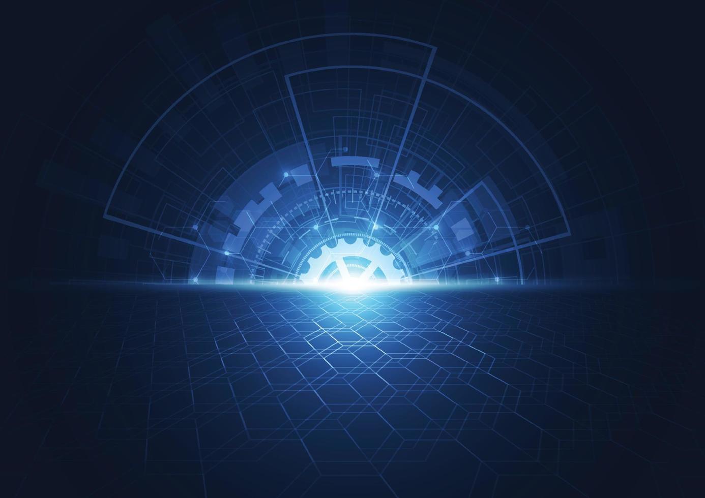 Abstract technology innovation communication concept digital blue design background. Vector illustration