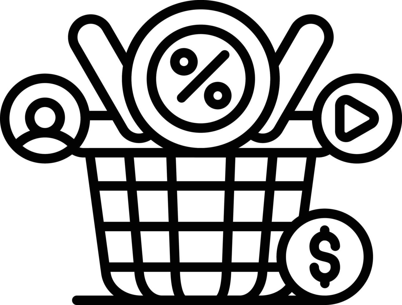 basket Creative Icon Design vector