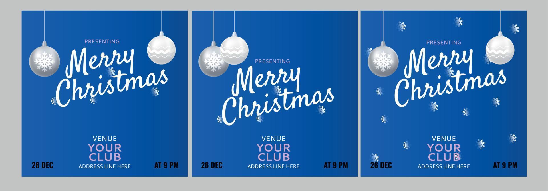 Merry Christmas set of web banner. vector