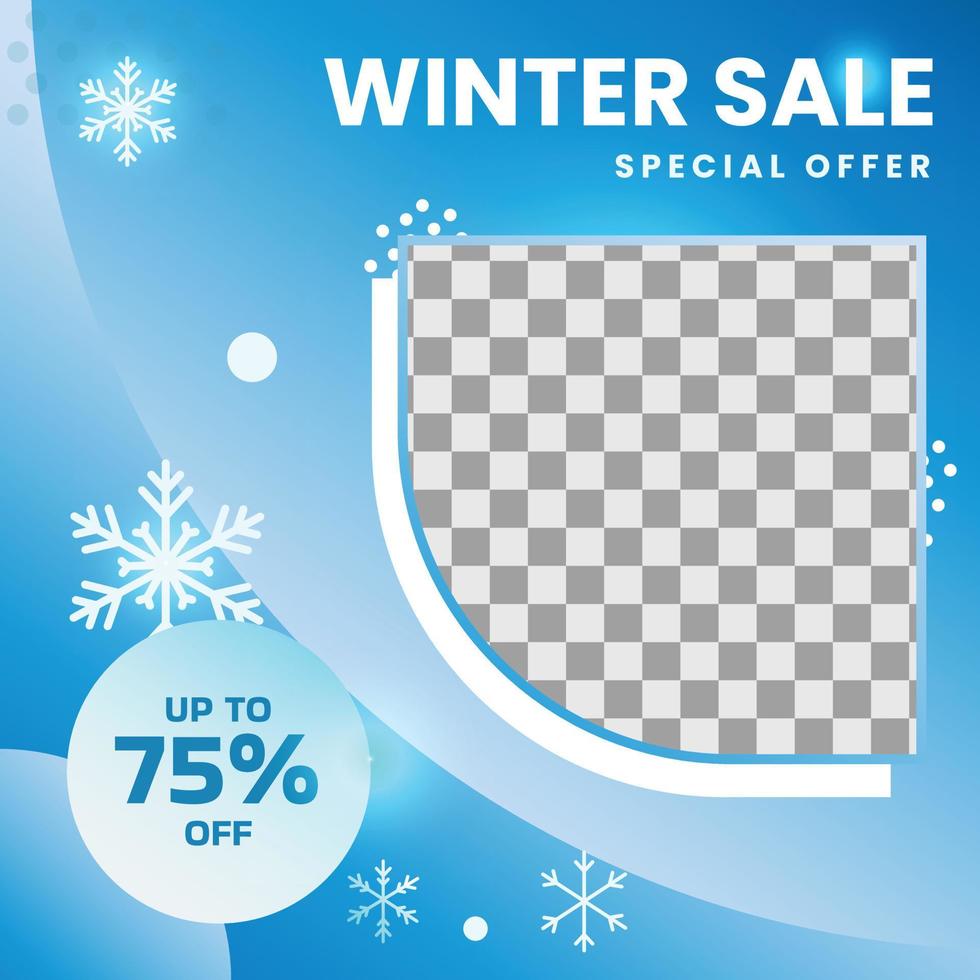 Winter season social media post design template vector