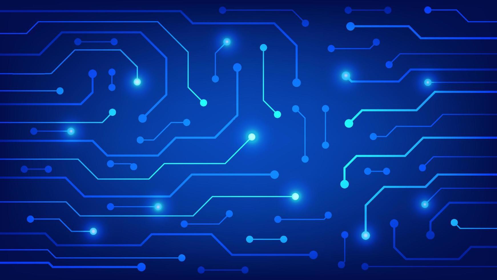 Hi tech digital circuit board. AI pad and electrical lines connected on blue lighting background. futuristic technology design element concept vector