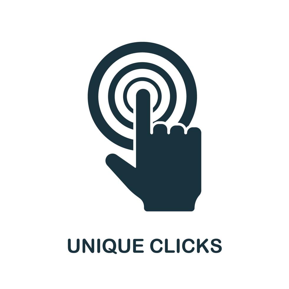 Unique Clicks icon from affiliate marketing collection. Simple line Unique Clicks icon for templates, web design and infographics vector