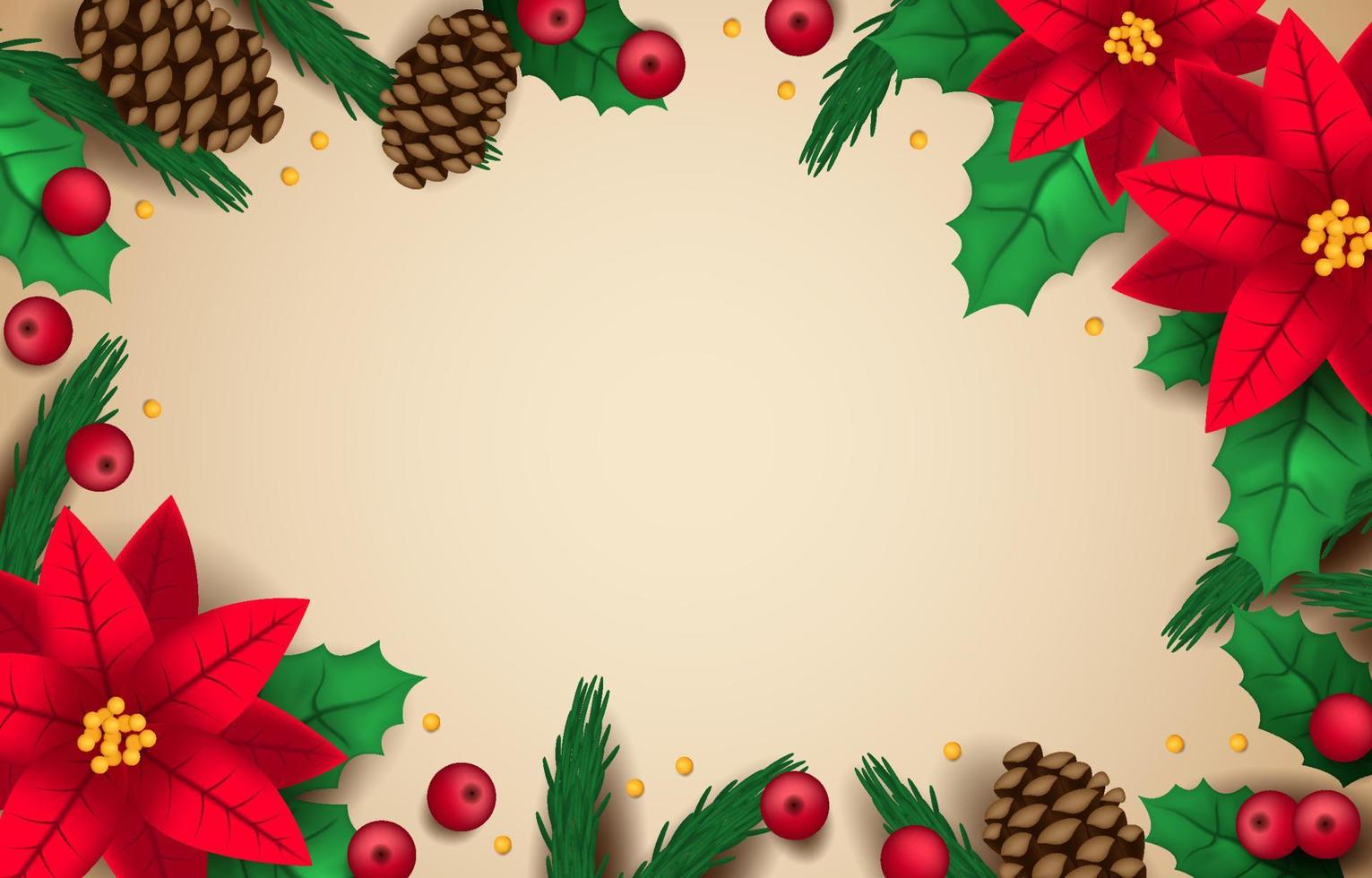 Poinsettia Flowers Background vector