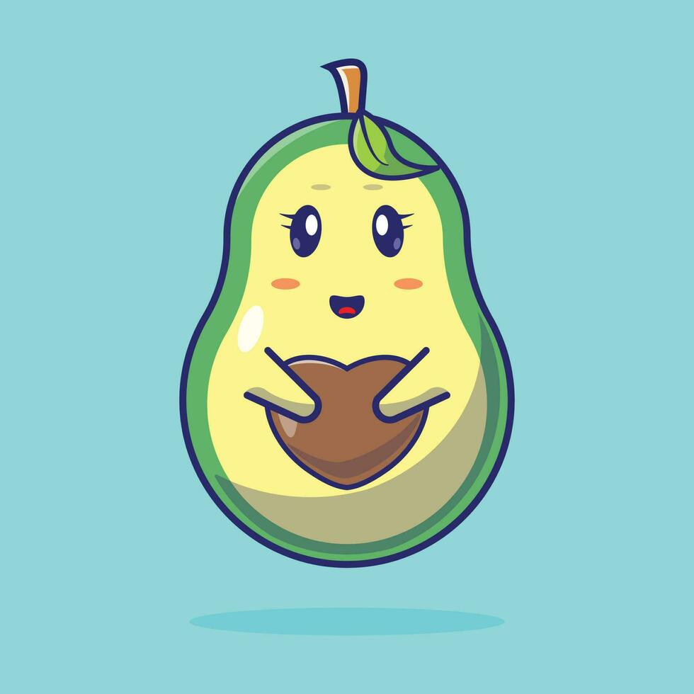 A simple cartoon illustration of a beautiful female avocado. Fantasy fruit concept. vector