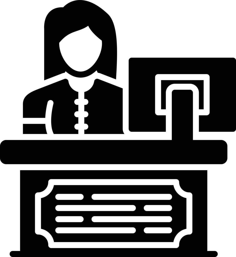 diseño de icono creativo de recepcionista vector