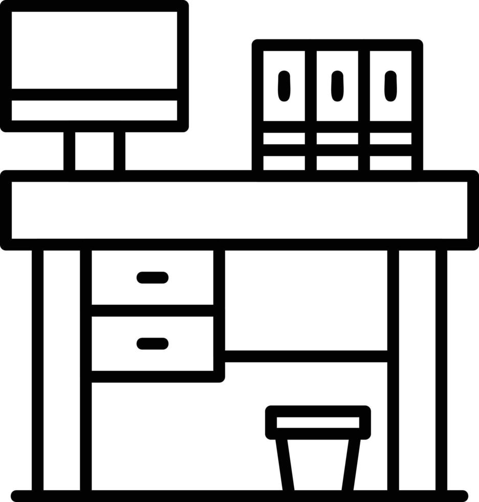 Office Table Creative Icon Design vector
