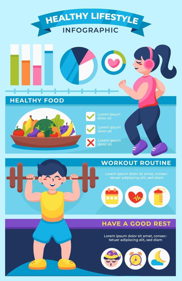 Healthy Lifestyle Infographic vector