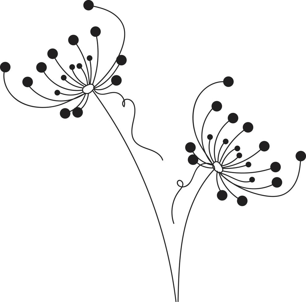 Floral line art vector