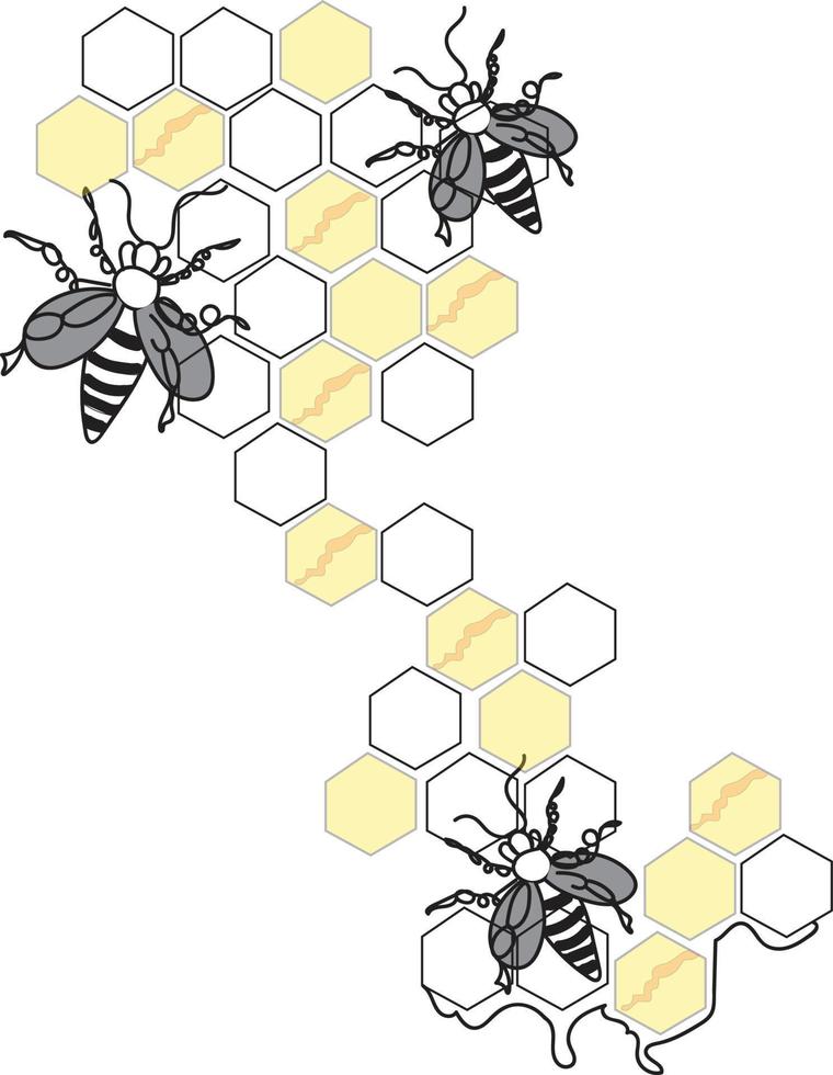 honey comb liner art vector