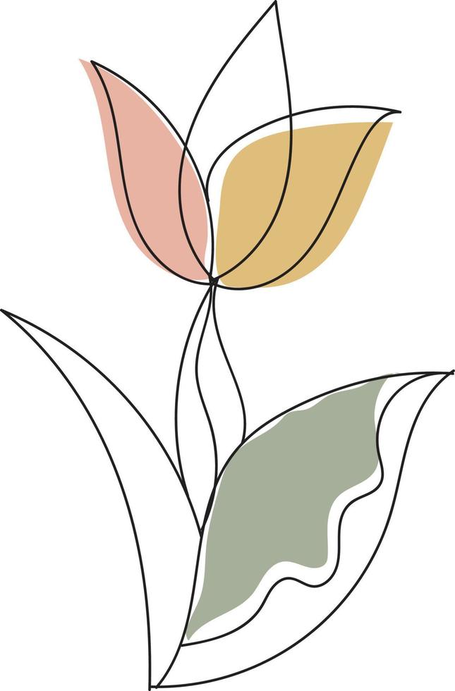 Floral line art vector