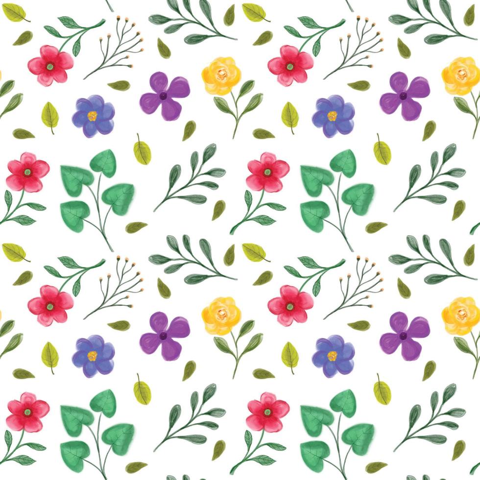 Floral Watercolor Seamless Pattern Background vector