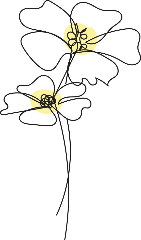 Floral line art vector