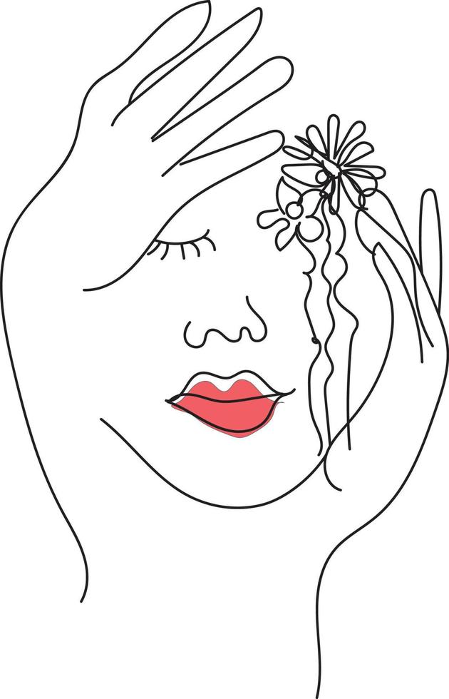 face line art vector