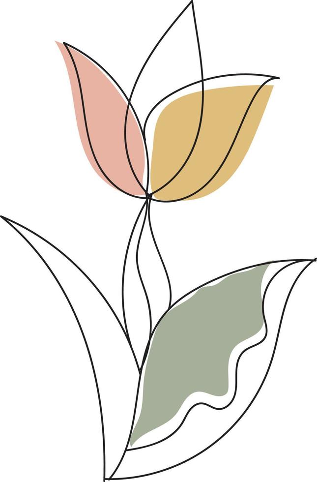 arte lineal floral vector