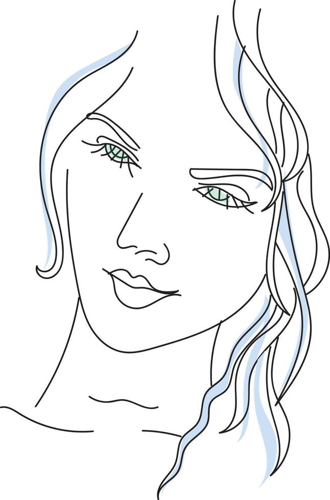 Hand drawn one line art illustration vector