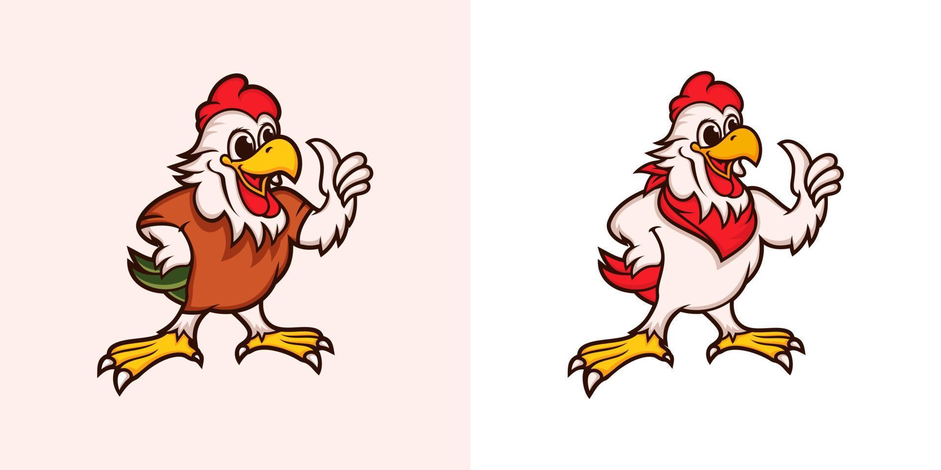 plantilla de vector de logotipo de mascota de pollo