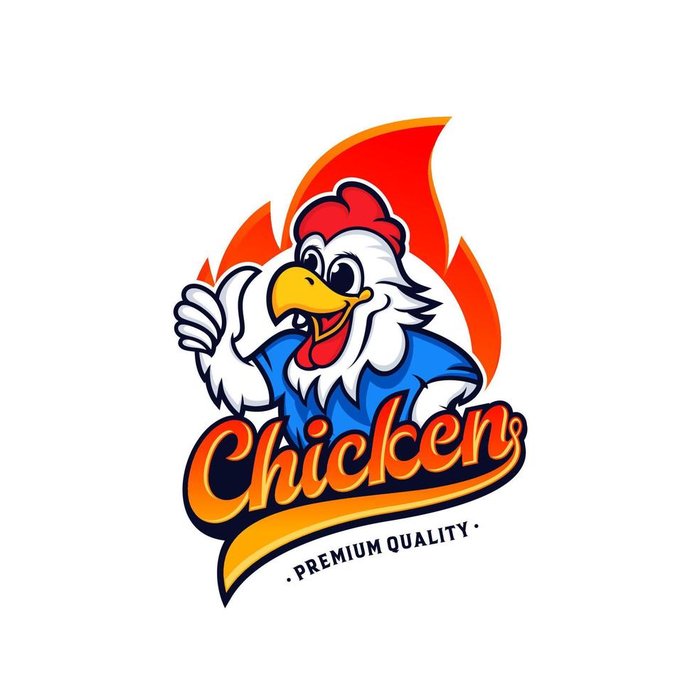 Chicken mascot logo vector template
