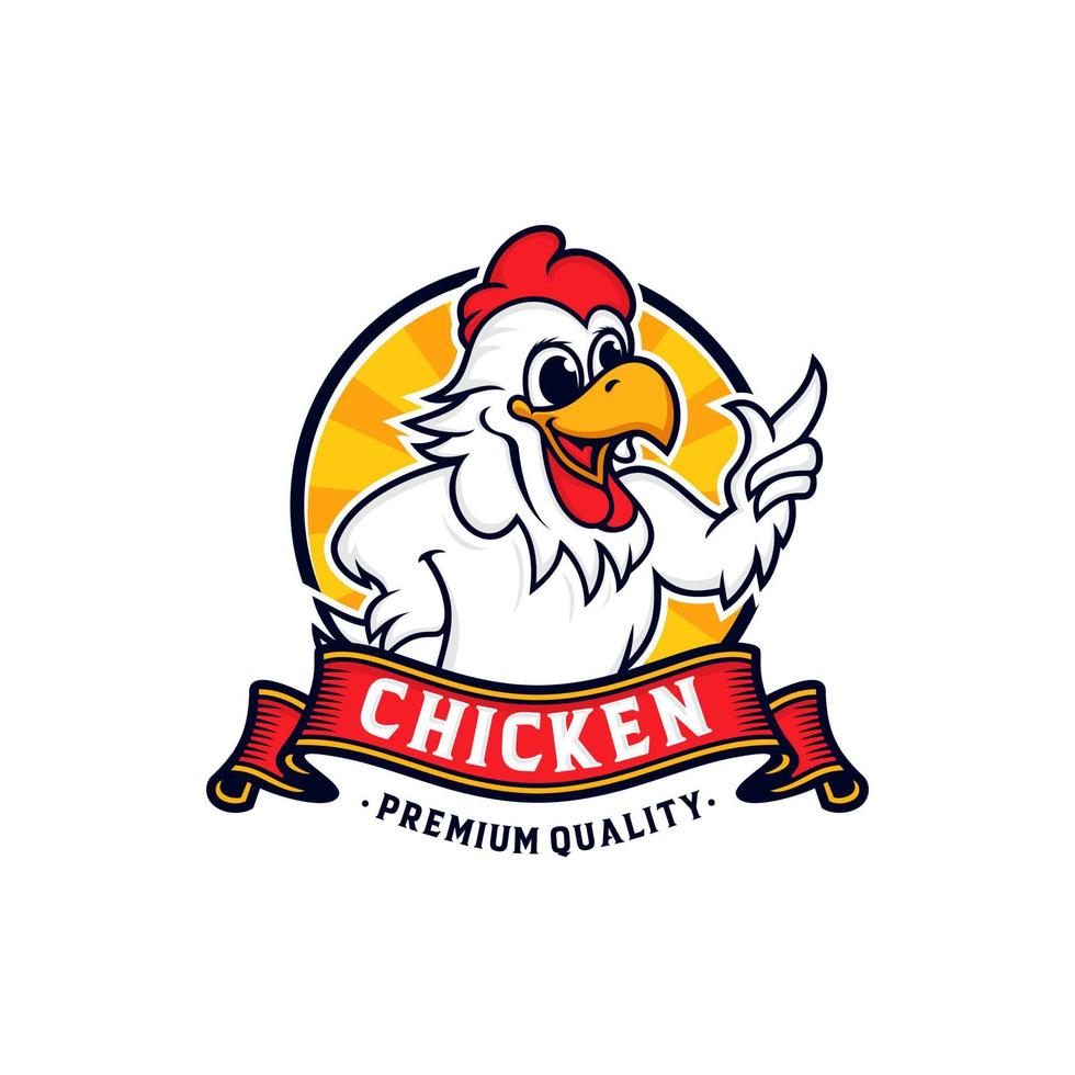 plantilla de vector de logotipo de mascota de pollo