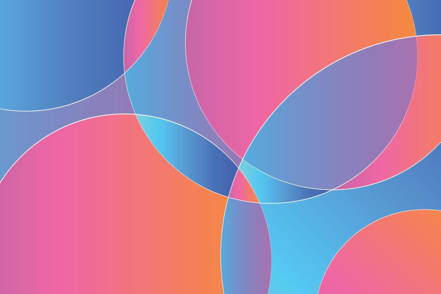 Abstract composition of vibrant circles shape. Holographic rounded decorative background vector