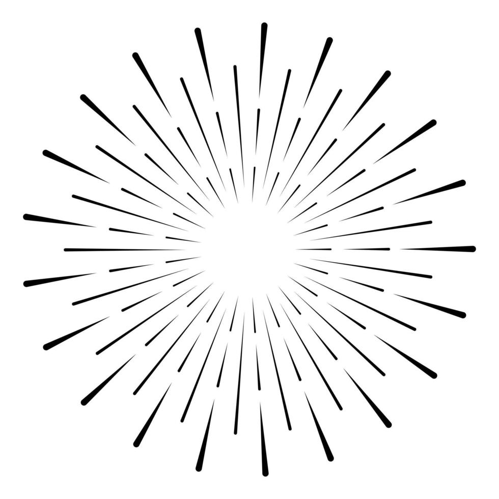 sunburst o explosión aislado sobre fondo blanco. gráfico de ilustración vectorial vector