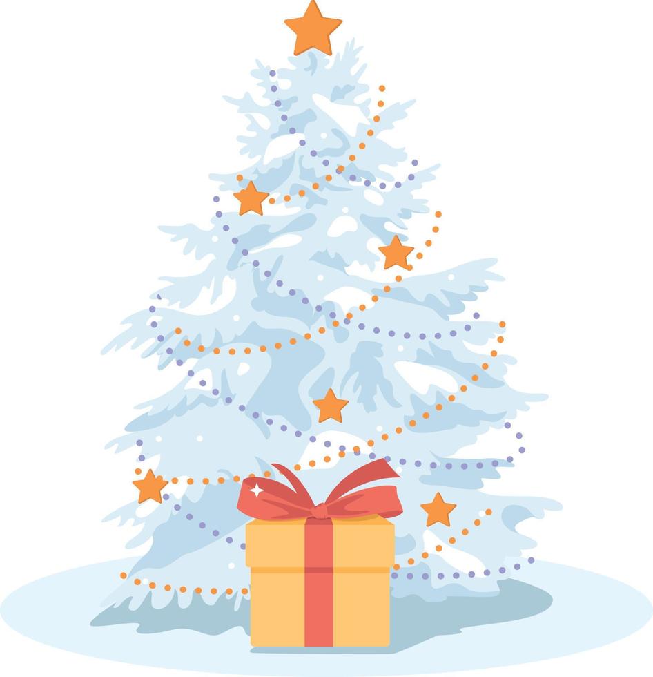 árbol de navidad en decoraciones. ilustración vectorial vector