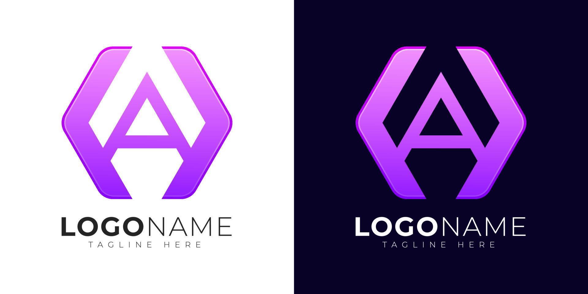 Initial letter a logo vector design template. Modern letter a logo icon with colorful geometry shape.