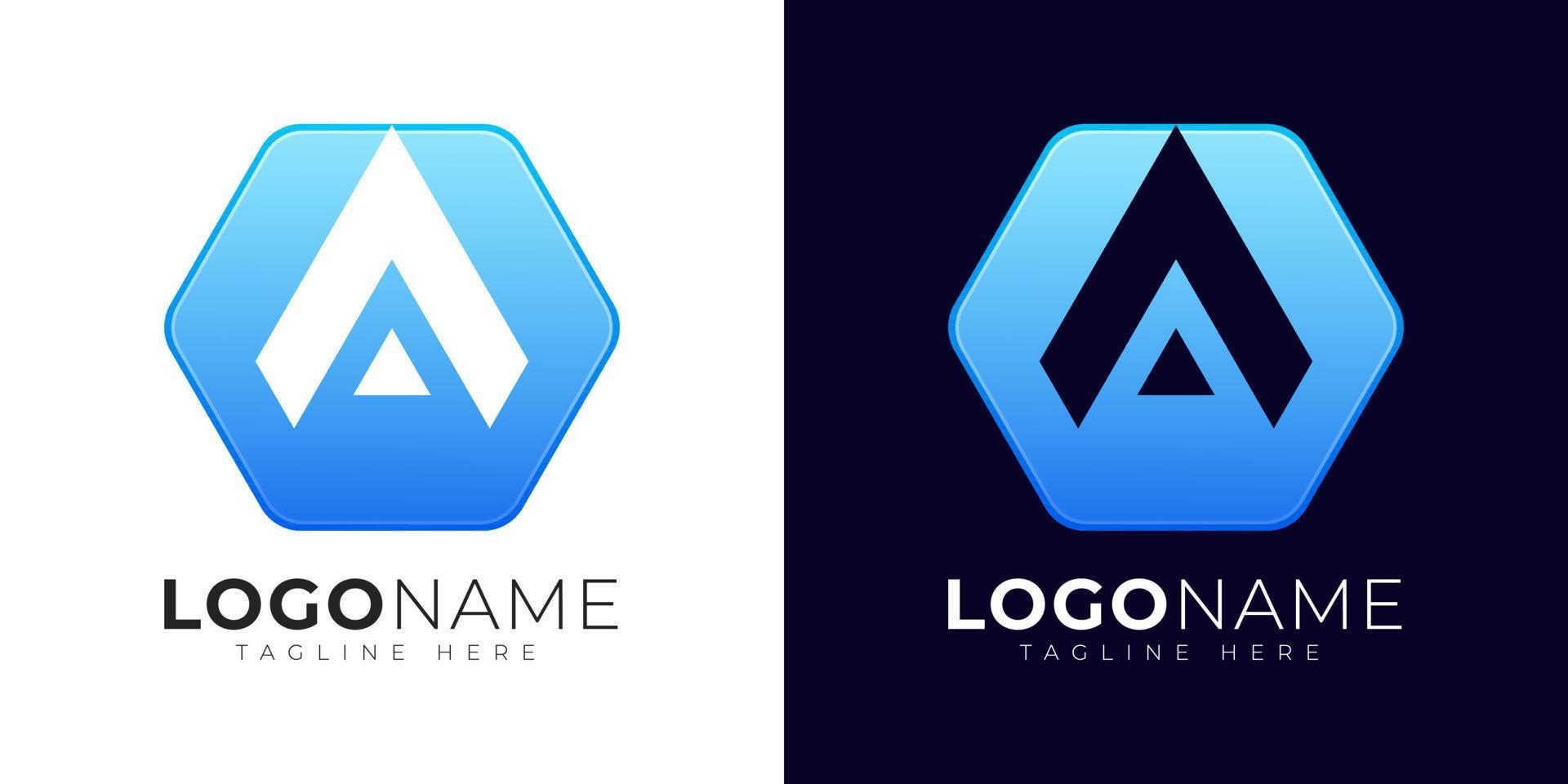 Initial letter a logo vector design template. Modern letter a logo icon with colorful geometry shape.